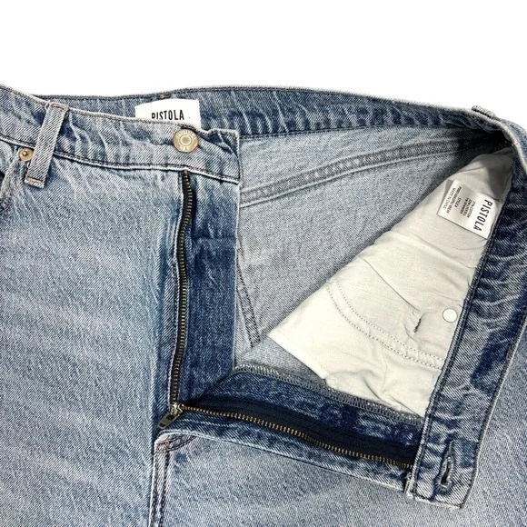 Pistola Lana High-Rise Ultra Wide Leg Jean Plus Sz 33" Petite Break Light Wash - Picture 5 of 14